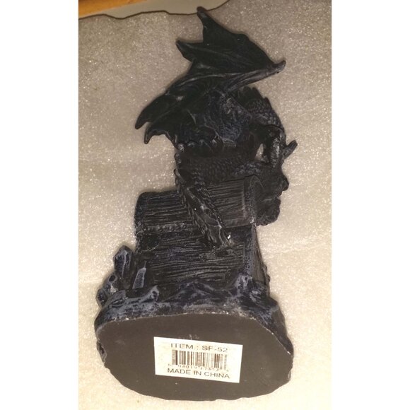 Dragon guarding treasure with sword letter opener Statue. - Picture 9 of 10